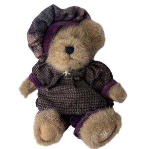 Boyds Bears Teddy Bear 9” Snowflake Dress Hat Plumbeary Best Dressed Plush Toy